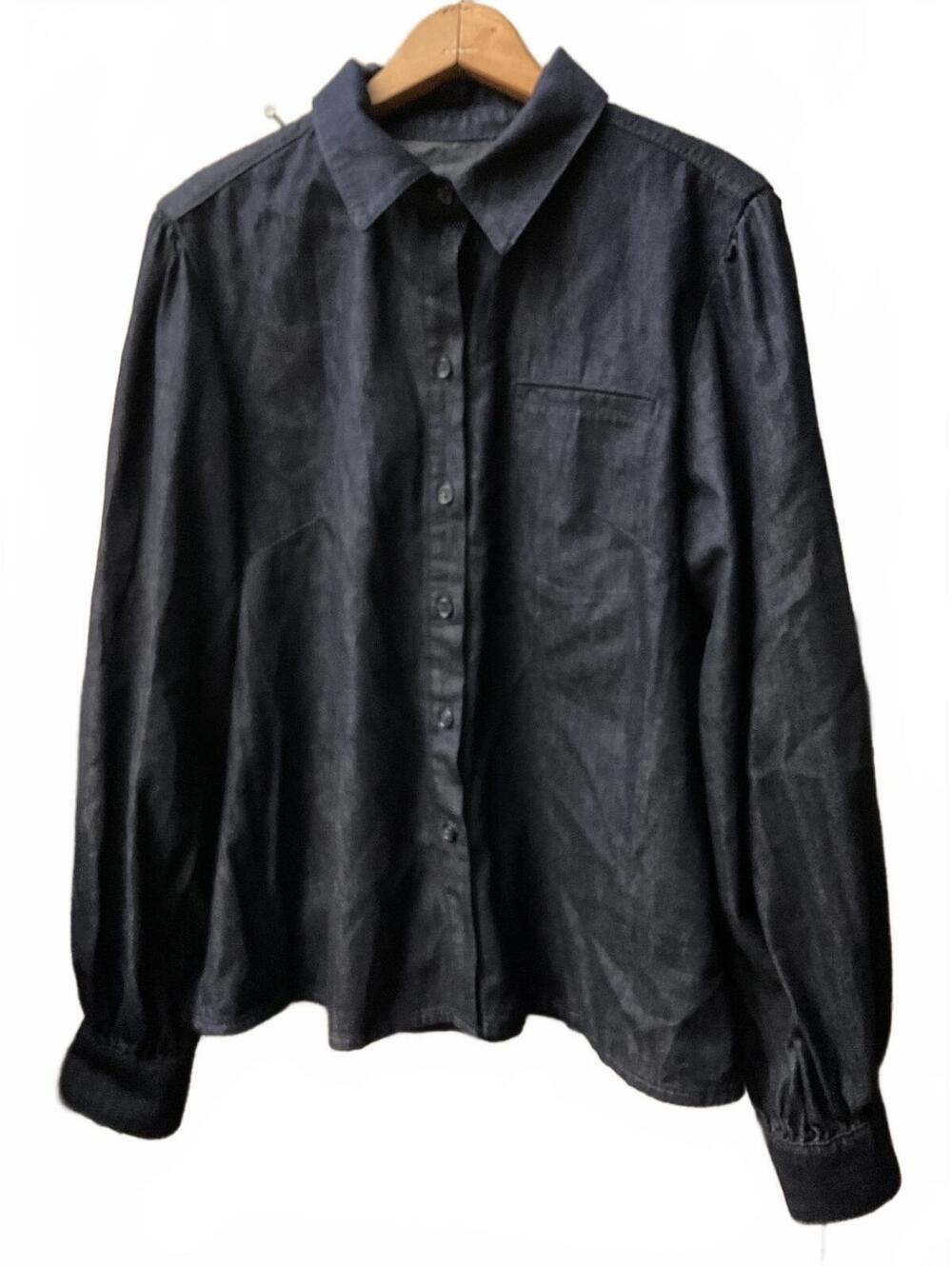 Pilcro Dark Blue Denim Button-Up Shirt Size L Flattering